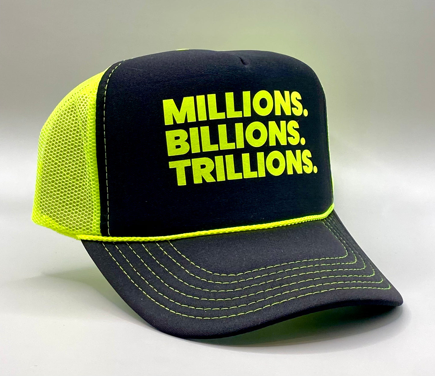 Black + Lime Green MBT Trucker Hat
